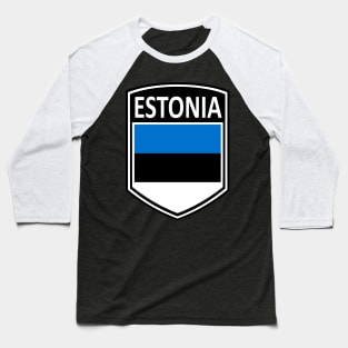 Flag Shield - Estonia Baseball T-Shirt